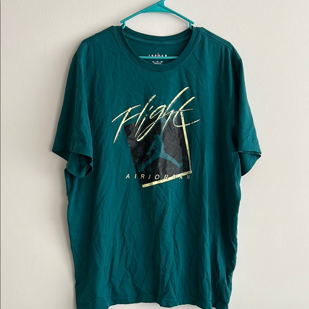Jordan Green Short Sleeve Tee with Graphic Design